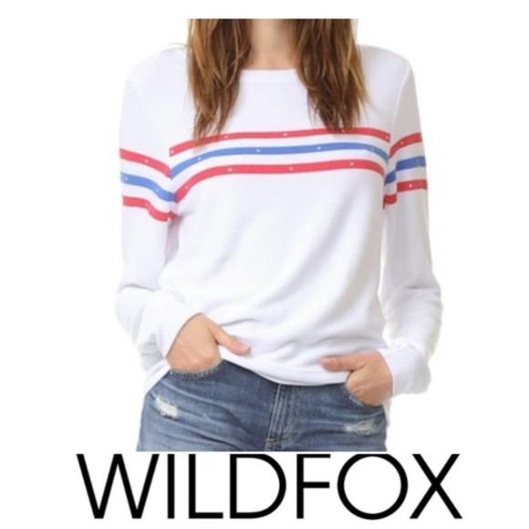 Wildfox Tops - Wildfox 'US Gladiator' Stripe Pullover Sweater XS
